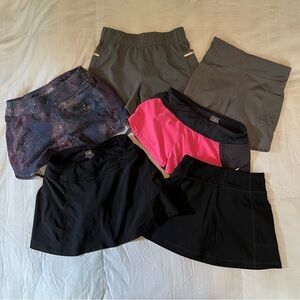 Girls Athletic Shorts/Skort Bundle, size S/7, GUC